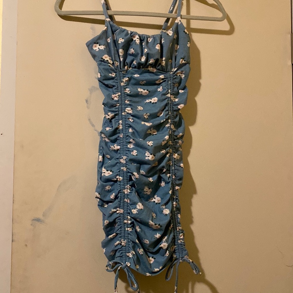 Short Blue Floral Dress Size Small